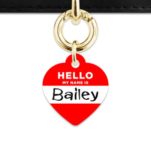 Bailey And Bone Pet Tag Red Hello My Name Is Pet Tag
