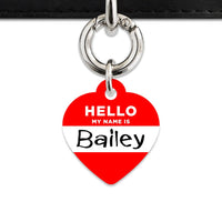 Bailey And Bone Pet Tag Red Hello My Name Is Pet Tag