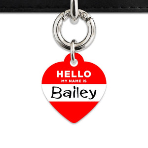 Bailey And Bone Pet Tag Red Hello My Name Is Pet Tag