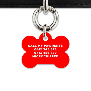 Bailey And Bone Pet Tag Red Hello My Name Is Pet Tag