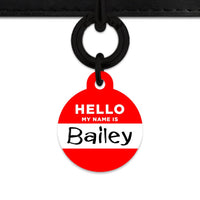Bailey And Bone Pet Tag Red Hello My Name Is Pet Tag