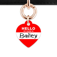 Bailey And Bone Pet Tag Red Hello My Name Is Pet Tag