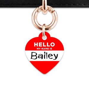 Bailey And Bone Pet Tag Red Hello My Name Is Pet Tag