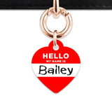 Bailey And Bone Pet Tag Red Hello My Name Is Pet Tag