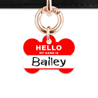 Bailey And Bone Pet Tag Red Hello My Name Is Pet Tag