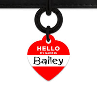 Bailey And Bone Pet Tag Red Hello My Name Is Pet Tag