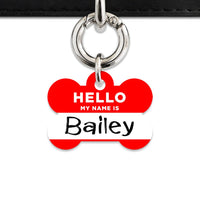 Bailey And Bone Pet Tag Red Hello My Name Is Pet Tag