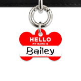 Bailey And Bone Pet Tag Red Hello My Name Is Pet Tag