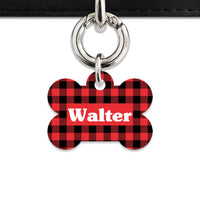 Bailey And Bone Pet Tag Red Plaid Pet Tag