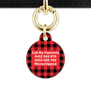 Bailey And Bone Pet Tag Red Plaid Pet Tag