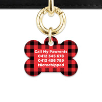 Bailey And Bone Pet Tag Red Plaid Pet Tag