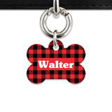 Bailey And Bone Pet Tag Red Plaid Pet Tag