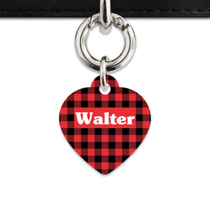 Bailey And Bone Pet Tag Red Plaid Pet Tag