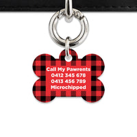 Bailey And Bone Pet Tag Red Plaid Pet Tag