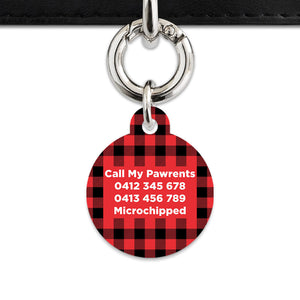 Bailey And Bone Pet Tag Red Plaid Pet Tag