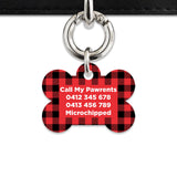 Bailey And Bone Pet Tag Red Plaid Pet Tag
