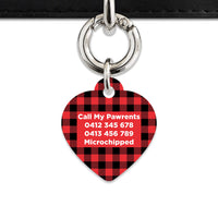 Bailey And Bone Pet Tag Red Plaid Pet Tag