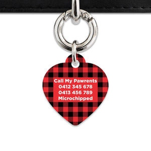 Bailey And Bone Pet Tag Red Plaid Pet Tag