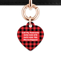 Bailey And Bone Pet Tag Red Plaid Pet Tag
