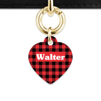 Bailey And Bone Pet Tag Red Plaid Pet Tag