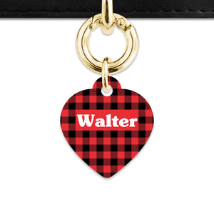 Bailey And Bone Pet Tag Red Plaid Pet Tag