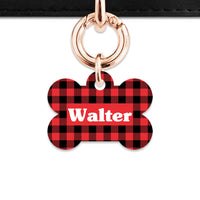 Bailey And Bone Pet Tag Red Plaid Pet Tag