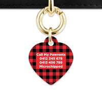 Bailey And Bone Pet Tag Red Plaid Pet Tag