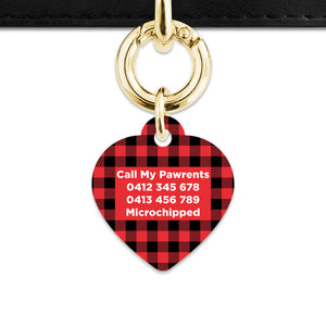 Bailey And Bone Pet Tag Red Plaid Pet Tag