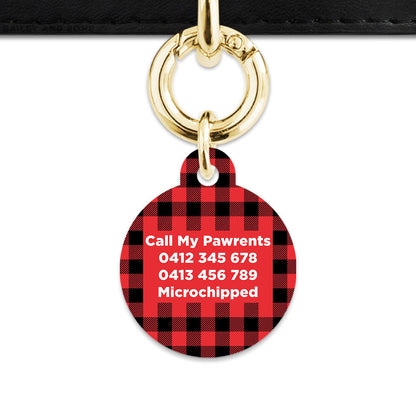 Bailey And Bone Pet Tag Red Plaid Pet Tag