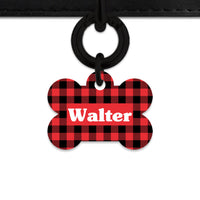 Bailey And Bone Pet Tag Red Plaid Pet Tag