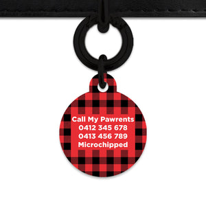 Bailey And Bone Pet Tag Red Plaid Pet Tag
