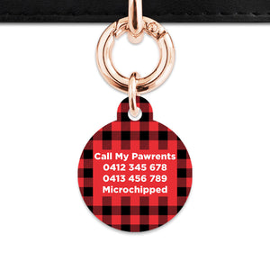 Bailey And Bone Pet Tag Red Plaid Pet Tag
