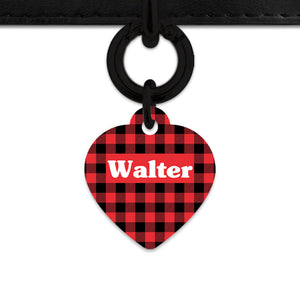 Bailey And Bone Pet Tag Red Plaid Pet Tag