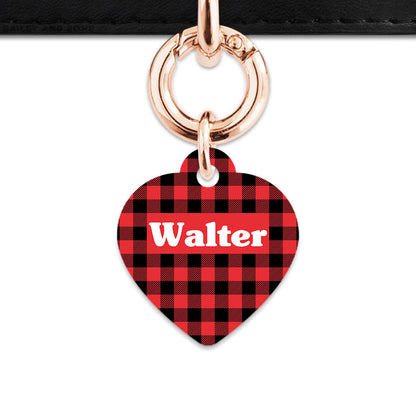 Bailey And Bone Pet Tag Red Plaid Pet Tag