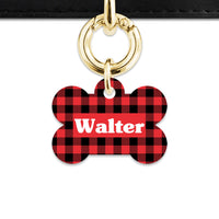 Bailey And Bone Pet Tag Red Plaid Pet Tag