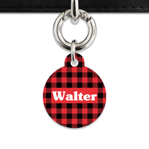 Bailey And Bone Pet Tag Red Plaid Pet Tag