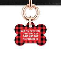 Bailey And Bone Pet Tag Red Plaid Pet Tag