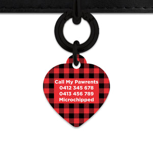 Bailey And Bone Pet Tag Red Plaid Pet Tag
