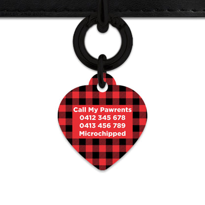 Bailey And Bone Pet Tag Red Plaid Pet Tag