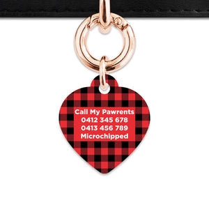 Bailey And Bone Pet Tag Red Plaid Pet Tag