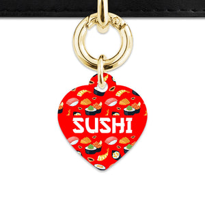 Bailey And Bone Pet Tag Red Sushi Pattern Pet Tag