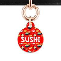 Bailey And Bone Pet Tag Red Sushi Pattern Pet Tag