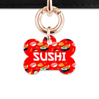 Bailey And Bone Pet Tag Red Sushi Pattern Pet Tag