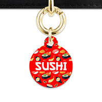 Bailey And Bone Pet Tag Red Sushi Pattern Pet Tag