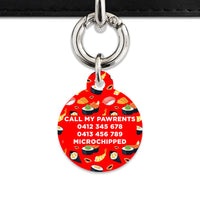 Bailey And Bone Pet Tag Red Sushi Pattern Pet Tag