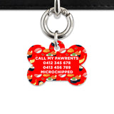 Bailey And Bone Pet Tag Red Sushi Pattern Pet Tag
