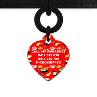 Bailey And Bone Pet Tag Red Sushi Pattern Pet Tag