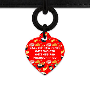 Bailey And Bone Pet Tag Red Sushi Pattern Pet Tag