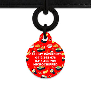 Bailey And Bone Pet Tag Red Sushi Pattern Pet Tag