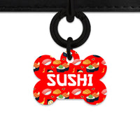 Bailey And Bone Pet Tag Red Sushi Pattern Pet Tag